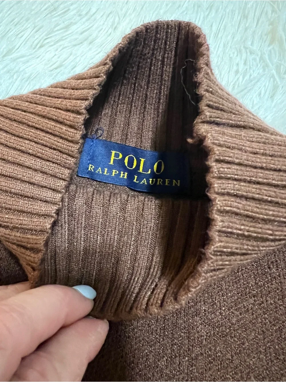 Boys Ralph Lauren Brown Mock Neck Sweater- boys size 10/12